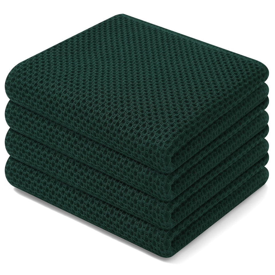Homaxy 100% cotton waffle towels with soft texture for gentle cookware drying