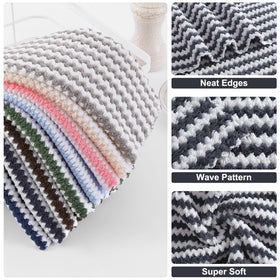Homaxy Coral Velvet Wave dish cloths neatly stacked for everyday kitchen use