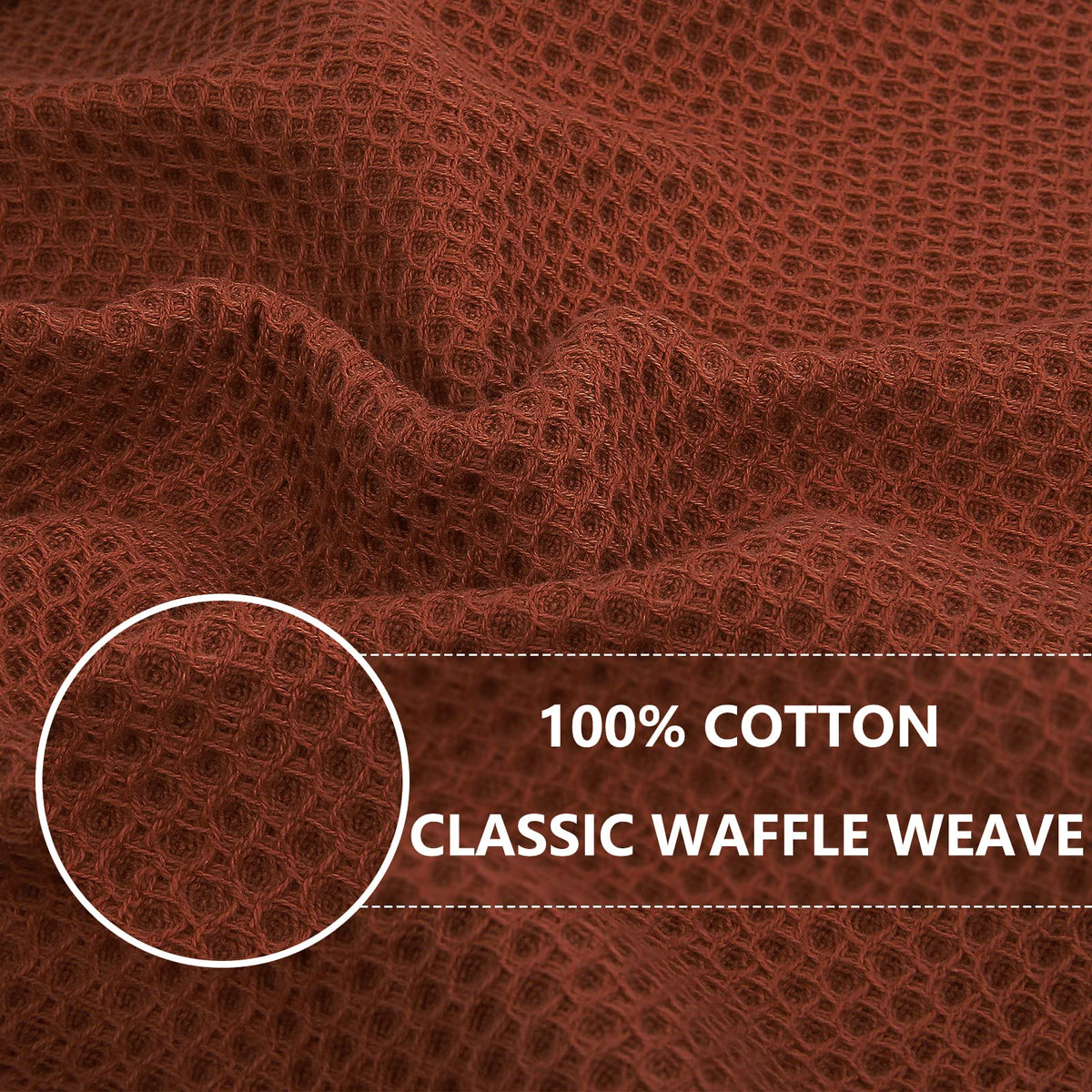 Homaxy four-pack rust towels stacked for easy color coordination and everyday use.