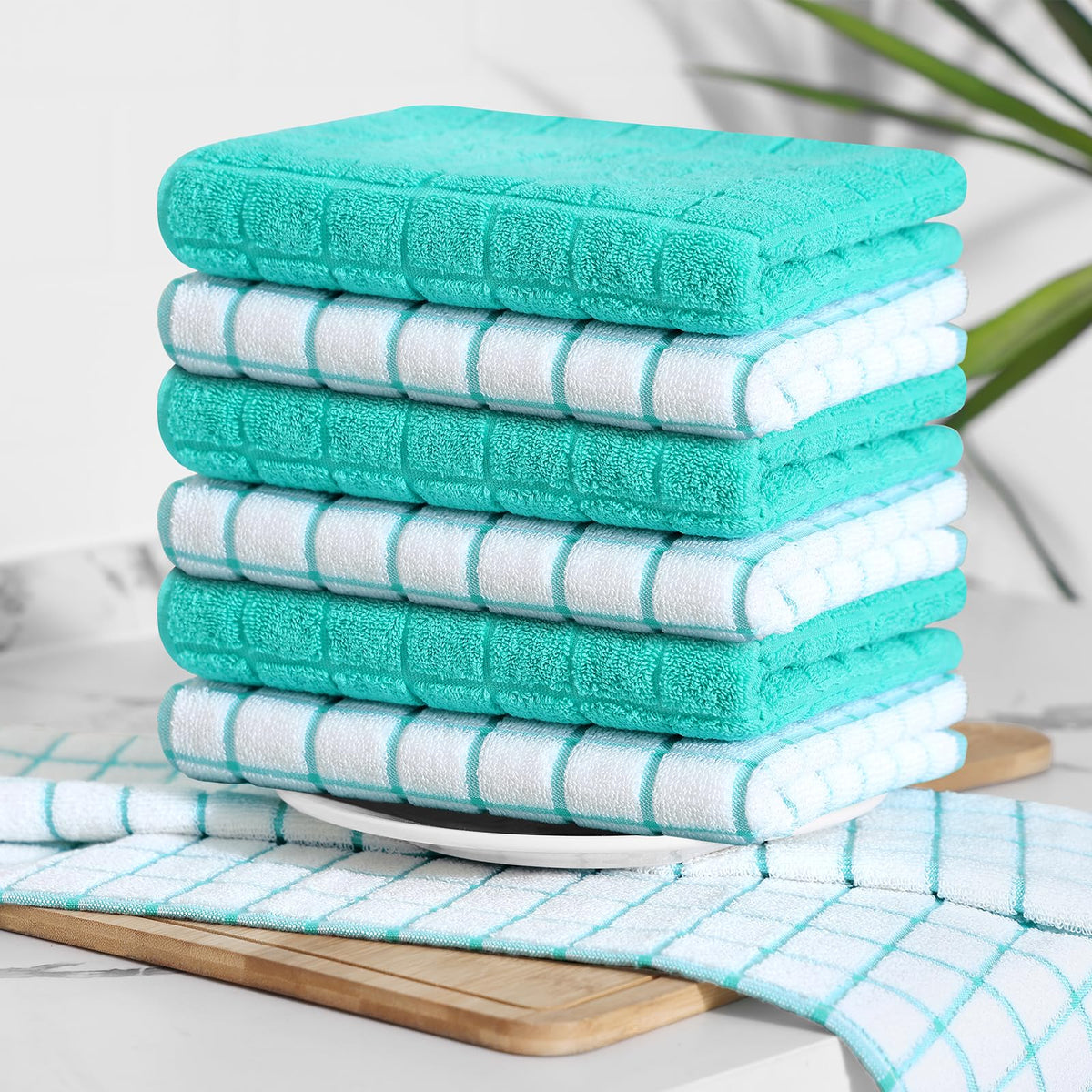Six pack Homaxy towels laid out for practical daily use.