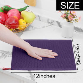 Homaxy 6-pack eggplant dishcloths spread out to highlight color variety