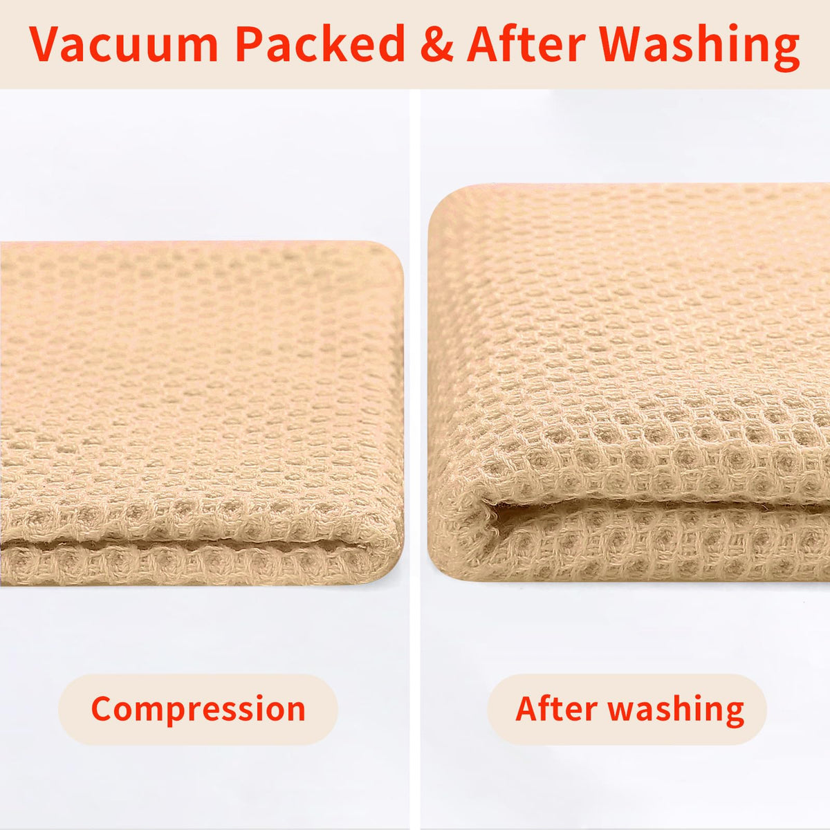 Homaxy apricot dishcloth after washing shows softening and maintained shape.
