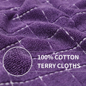 Homaxy checkered kitchen towels 12x12 close-up shows plush terry fibers for quick drying.
