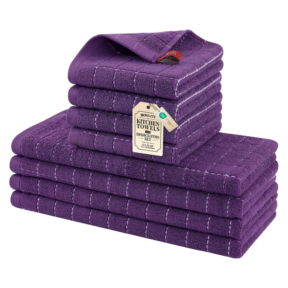 Homaxy checkered kitchen towel 12x12 front view highlights durability and absorbency for daily tasks.