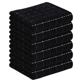 Homaxy black checkered towel closeup showing soft, absorbent fibers for dish drying.