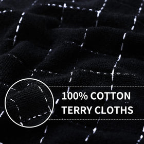 Homaxy checkered towel laid flat displaying 13x28 inch size for versatile use.