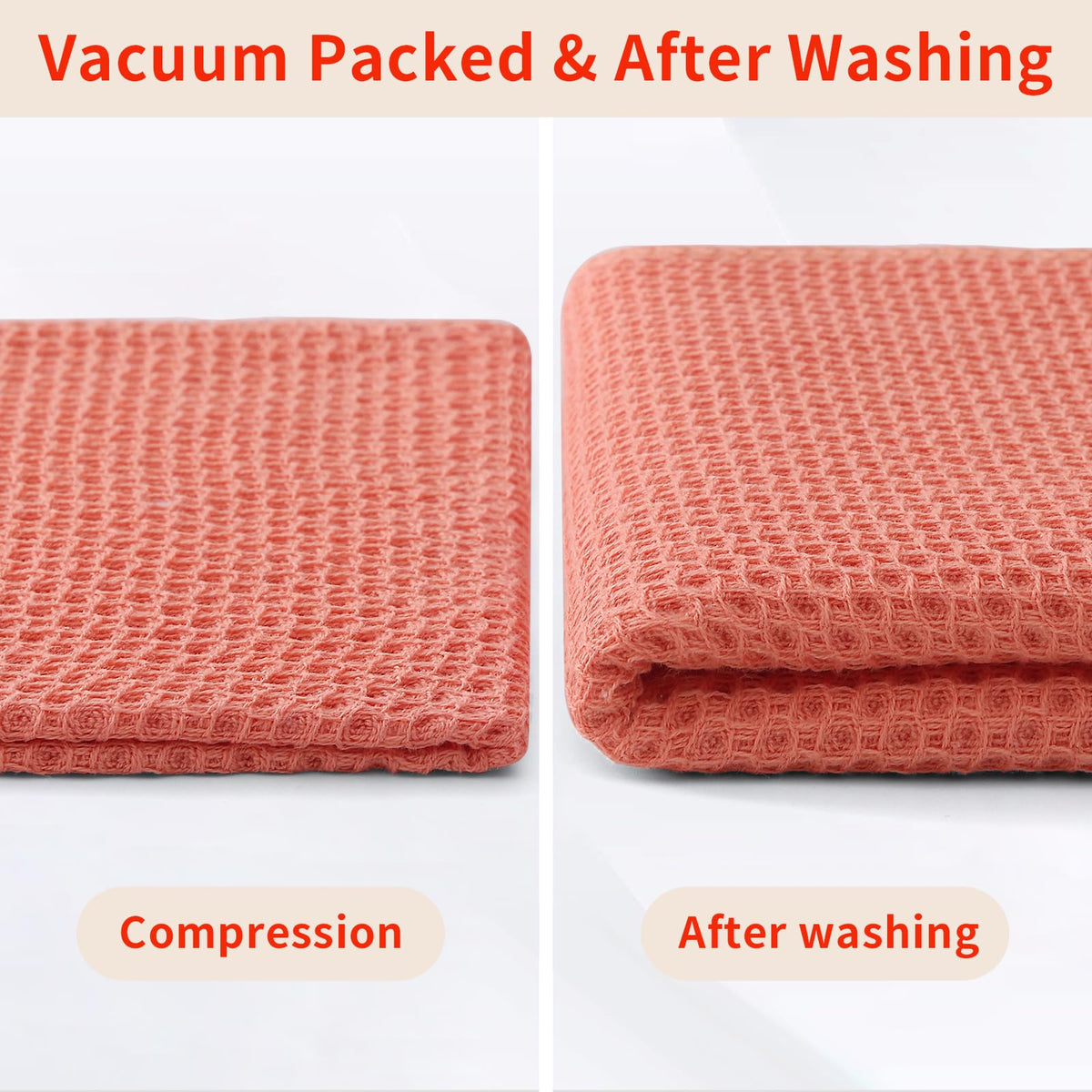 Homaxy coral dishcloths, waffle weave, 6-pack, gentle on nonstick surfaces.