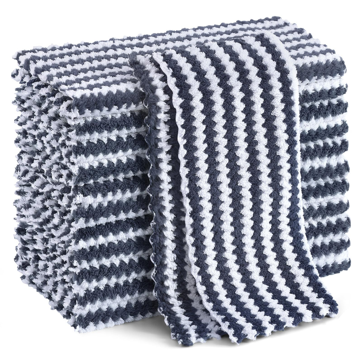 Homaxy Coral Velvet Wave dish cloth close-up showing ultra-soft microfiber and no-lint cleaning