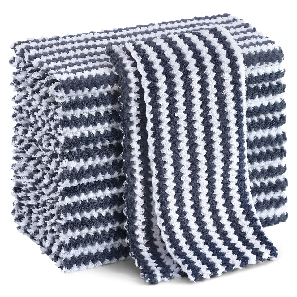 Homaxy Coral Velvet Wave dish cloth close-up showing ultra-soft microfiber and no-lint cleaning