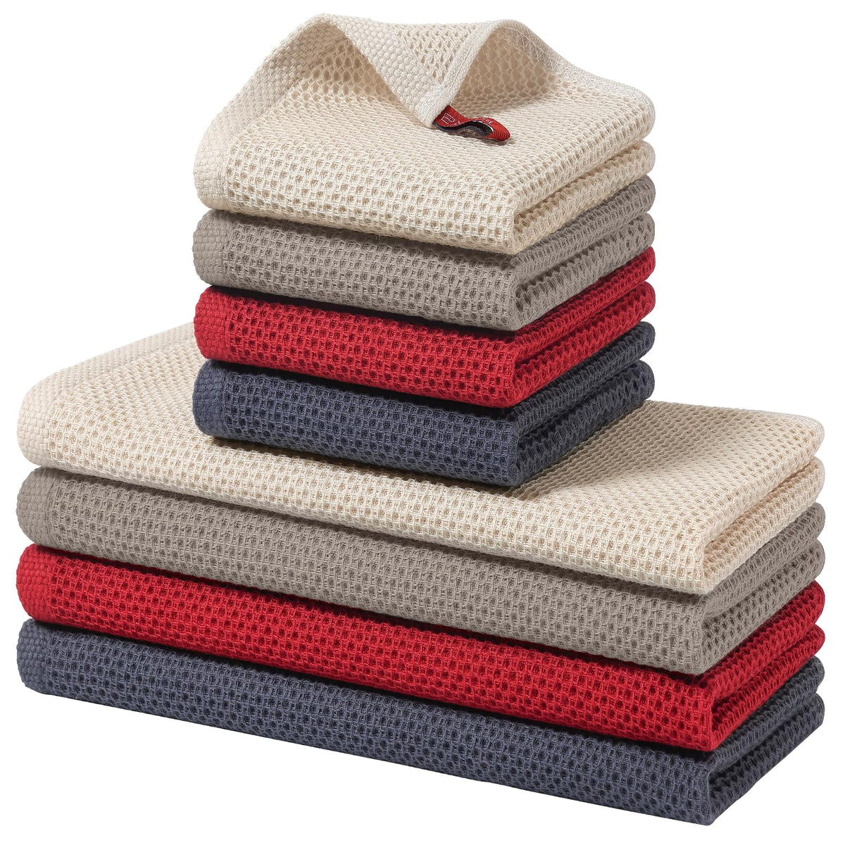 Homaxy waffle-weave dishcloths closeup showing soft, absorbent texture for dish care
