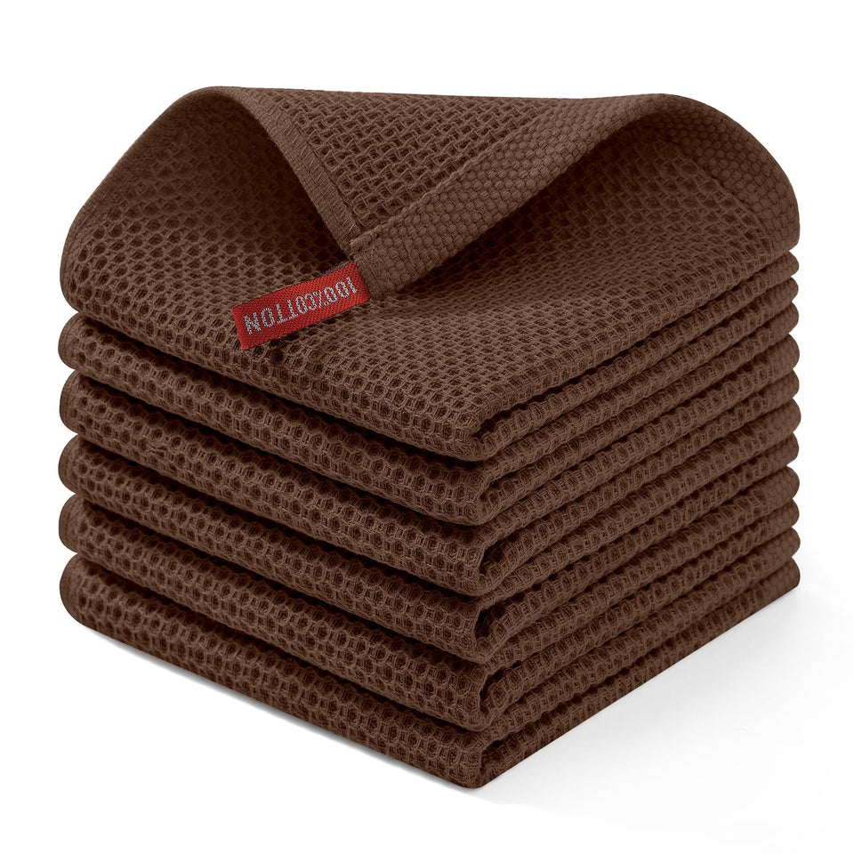 Homaxy coffee-colored waffle dish cloths, quick-drying and gentle on pots