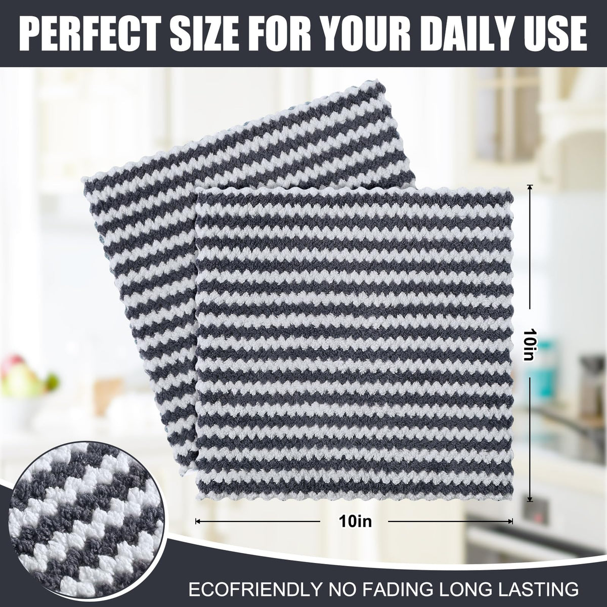 Homaxy 12-pack moisture-absorbing towels in a busy sink area