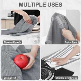 Homaxy six-towel pack with three styles for easy task differentiation.