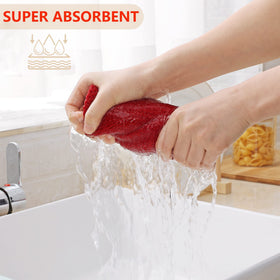Homaxy red 13x28 inch towels ideal for quick drying and wiping.