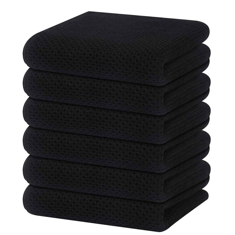 Homaxy waffle-weave dish towels folded to show softness and absorbency.