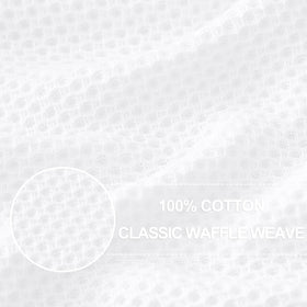 Close-up of Homaxy white waffle weave showing absorbent texture for quick drying