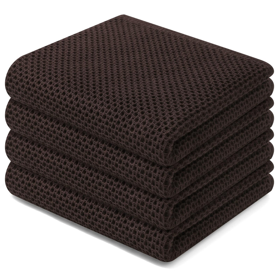 Homaxy dish towels waffle weave close-up, showcasing durable, highly absorbent texture.