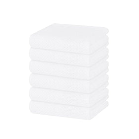 Homaxy white waffle weave dish towels laid flat for gentle cookware drying