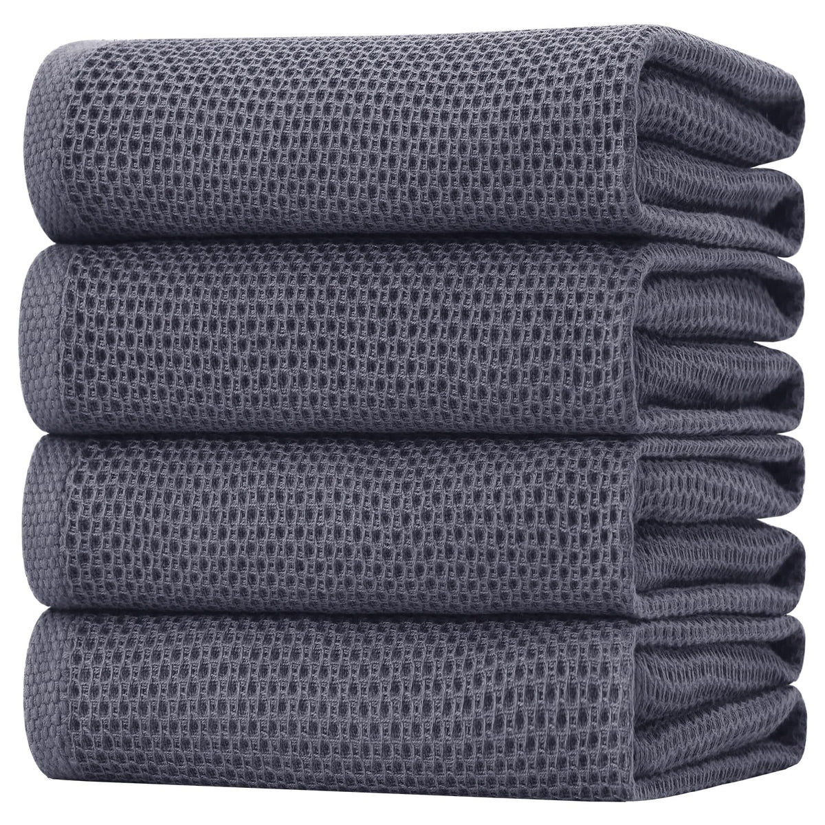 Homaxy 100% cotton waffle dish towel with soft touch for delicate cookware