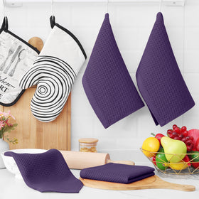 Homaxy eggplant dishcloth on counter ready for daily cleaning tasks