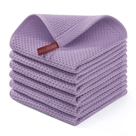 Homaxy lavender dishcloths, 12x12 inches, soft and highly absorbent for quick drying.