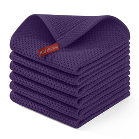 Homaxy waffle dishcloth in eggplant close-up showing absorbent honeycomb weave
