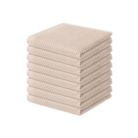 Homaxy beige waffle weave dishcloths in an 8-pack for durable daily use