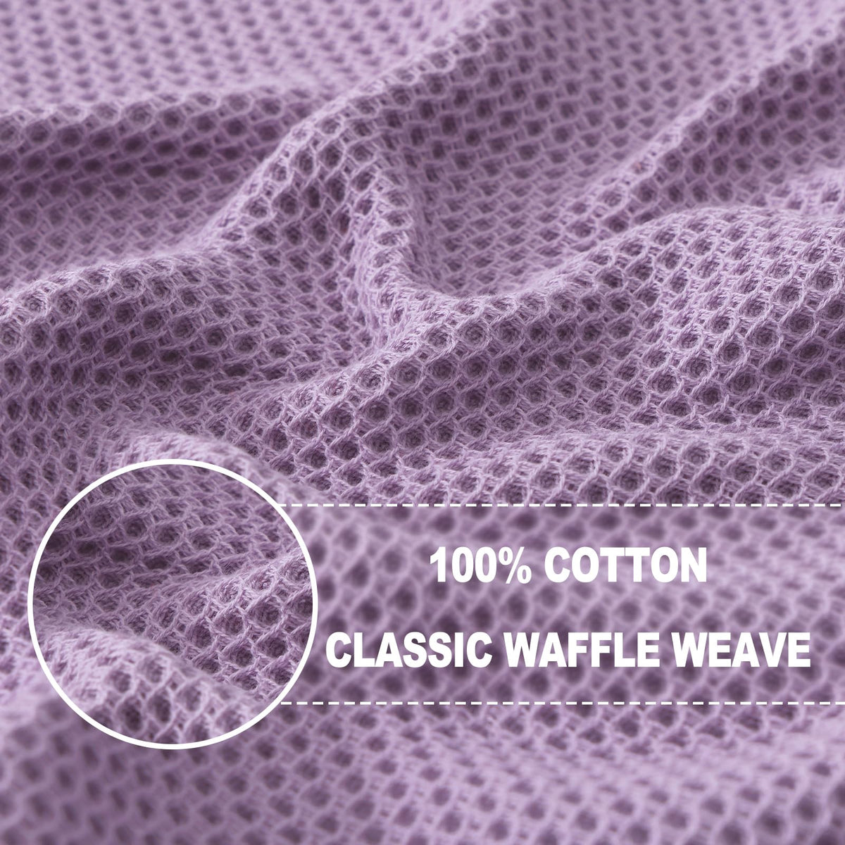 Homaxy waffle weave dishcloth close-up shows durable, breathable texture.