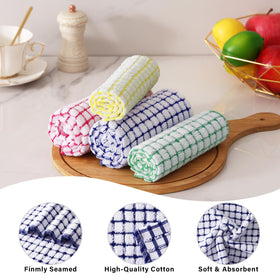 Homaxy dishcloths plaid design close-up showing colorful plaid fabric.