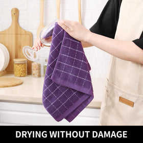 Homaxy dishcloths terry absorbent set shows soft fibers ready for spill cleanup.