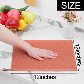 Homaxy easy-care dishcloths, coral color, machine washable and quick to dry.