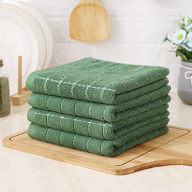 Homaxy grass green checkered towels add a vibrant touch to counters