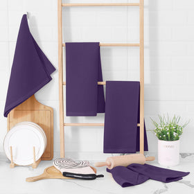 Homaxy eggplant waffle-dish towels after washing feel softer