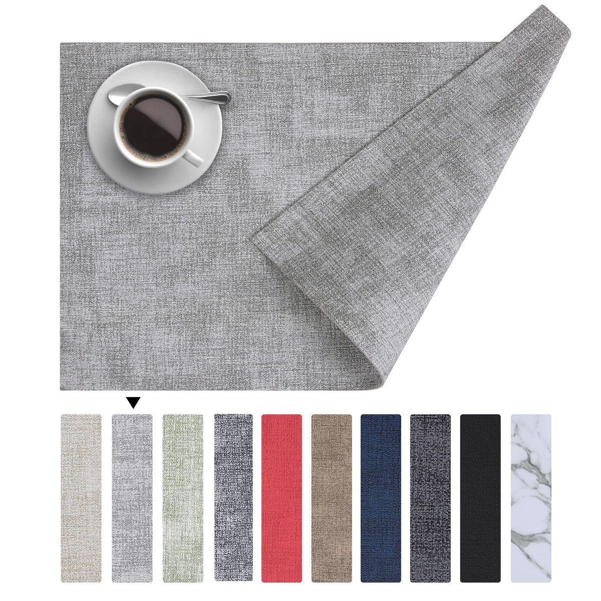 Homaxy faux leather placemats set of six protect surfaces with refined dining style.
