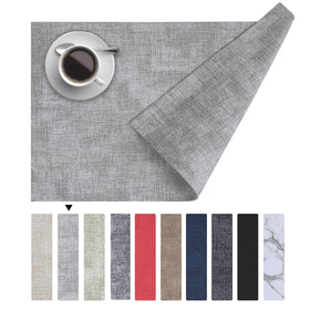 Homaxy faux leather placemats set of six protect surfaces with refined dining style.