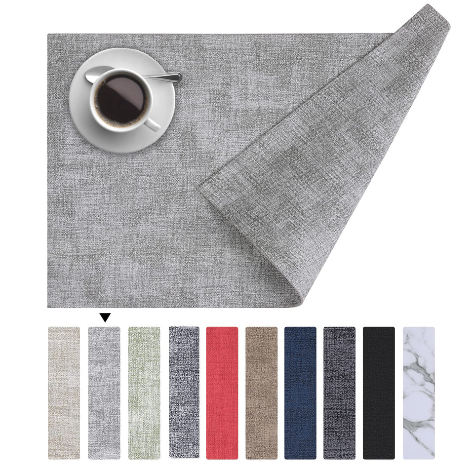 Homaxy faux leather placemats set of six protect surfaces with refined dining style.