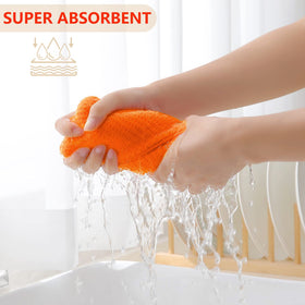 Homaxy four-pack cotton dishcloths highlighting value and consistent quality.