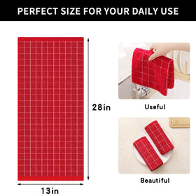 Homaxy four-pack of kitchen towels in red checkered design