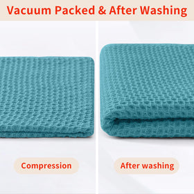 Homaxy lake-blue towels add color while simplifying cleanup.
