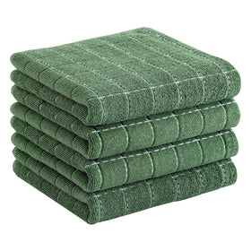 Homaxy grass green checkered kitchen towels in a 4-pack for versatile drying