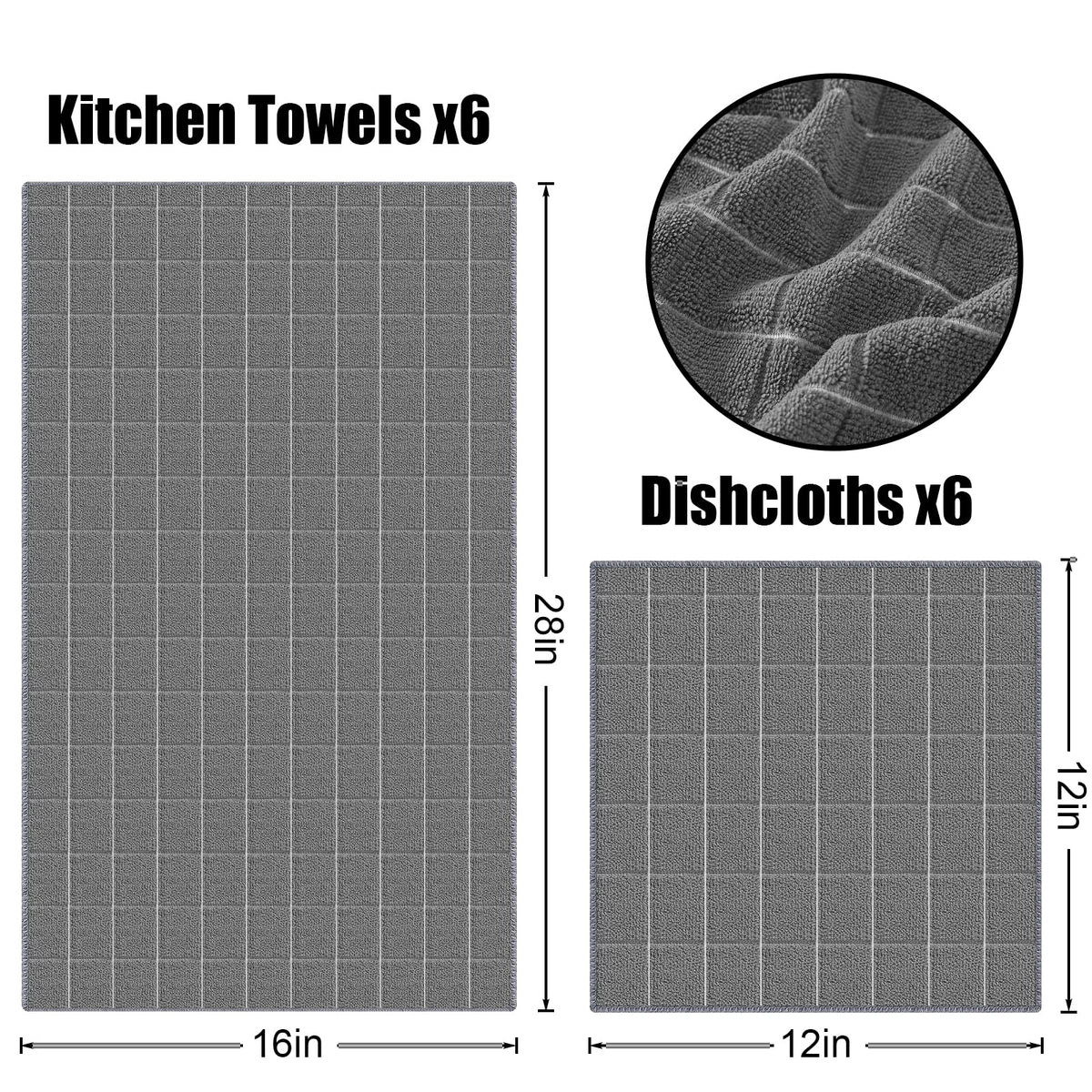 Homaxy gray towels add a coordinated look to any kitchen.