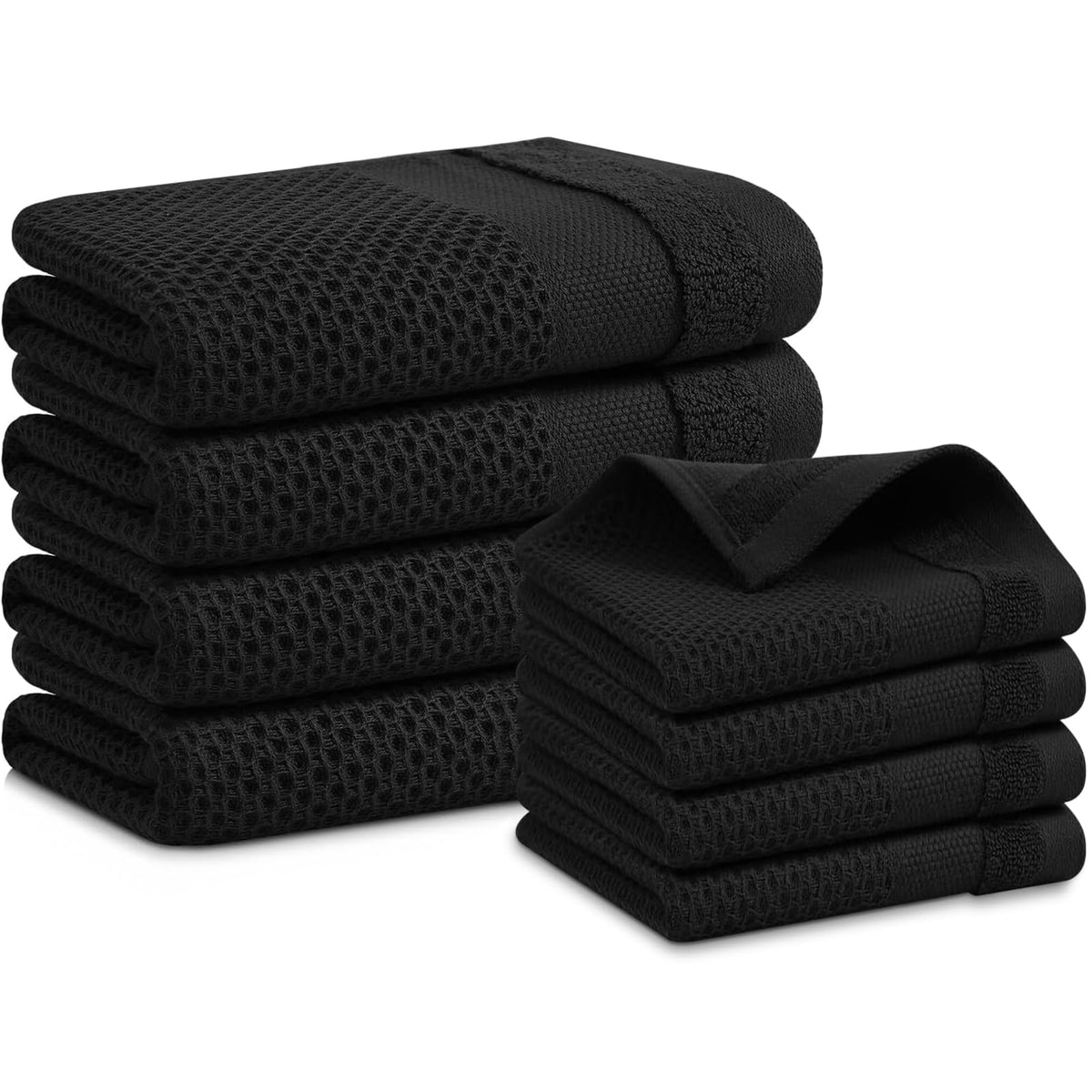 Homaxy honeycomb kitchen towel 12x12 showing absorbent waffle weave for gentle drying