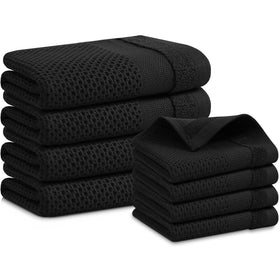 Homaxy honeycomb kitchen towel 12x12 showing absorbent waffle weave for gentle drying