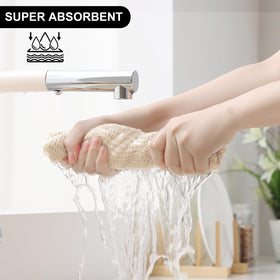 Homaxy 13x28 beige kitchen towel offers large surface for pan drying.