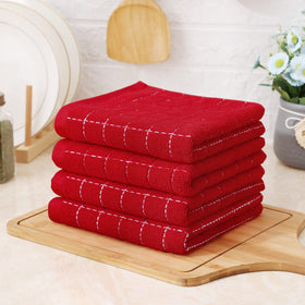 Homaxy red checkered towels with soft finish for daily use