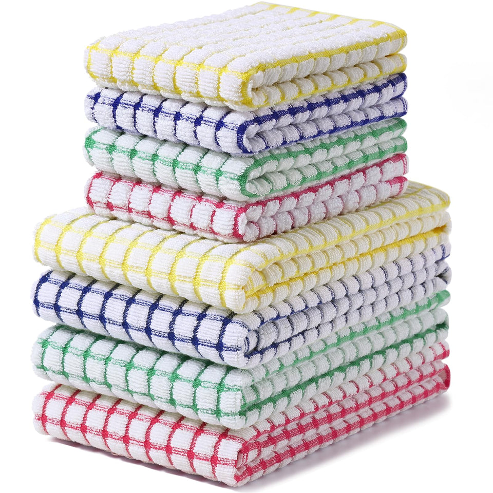 Homaxy kitchen towels 16x25 plaid collection, ideal for drying large dishes and pans.