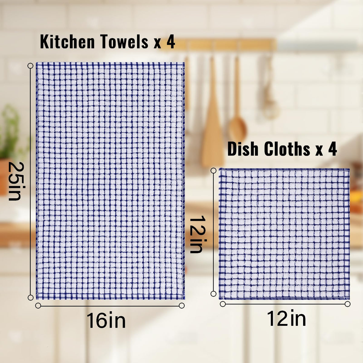 Homaxy kitchen towels close-up texture; premium cotton with fluffy, soft feel.