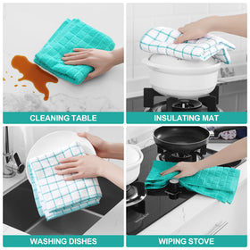 Homaxy kitchen towel with hanging loop for easy drying and storage.