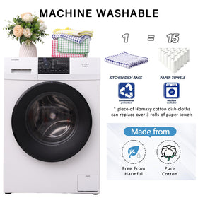 Homaxy machine-wash care; durable towels suitable for cold-water washing.