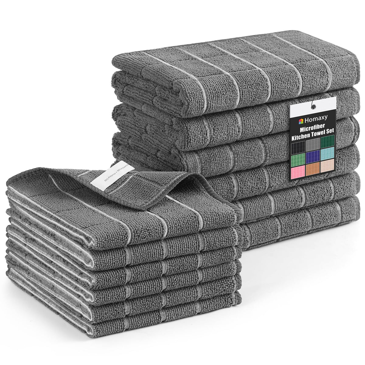 Homaxy microfiber towels 28x16-inch demonstrate rapid absorption for quick dish drying.